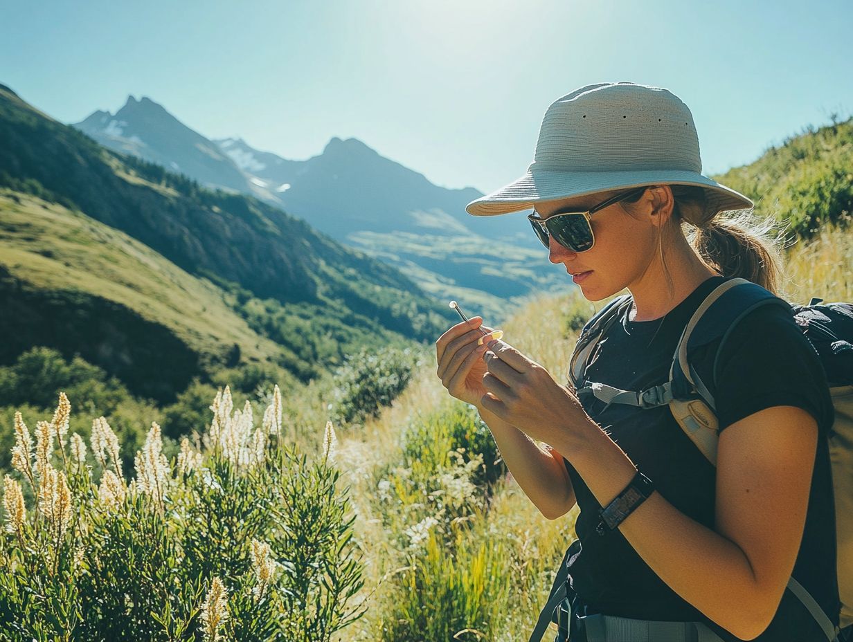 Seeking shade and staying hydrated during a hike