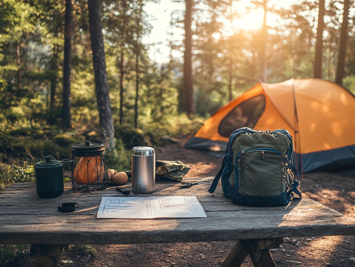 Visual guide to packing the ultimate camping checklist.