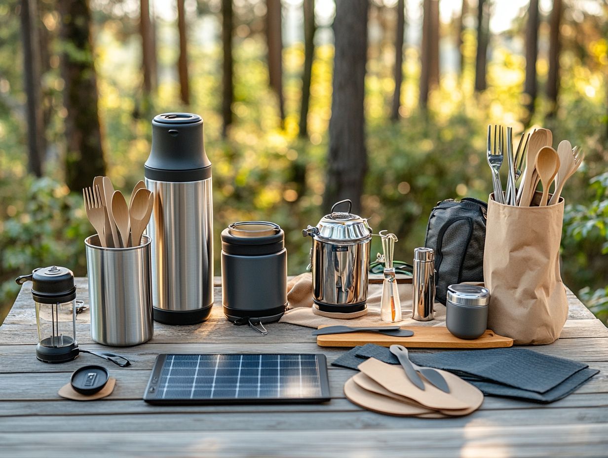 Image depicting key takeaways for eco-friendly camping products.