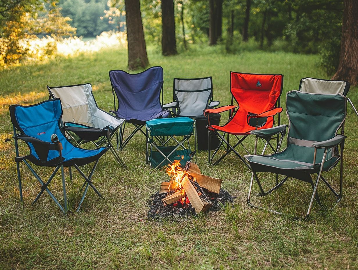 Image showcasing key camping chairs for comfort and portability