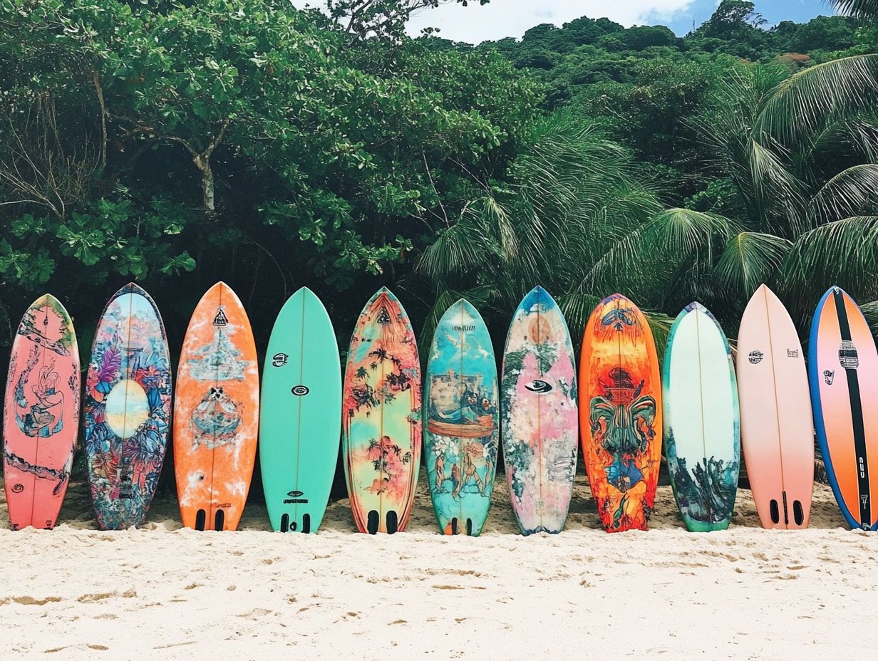 Different types of surfboards