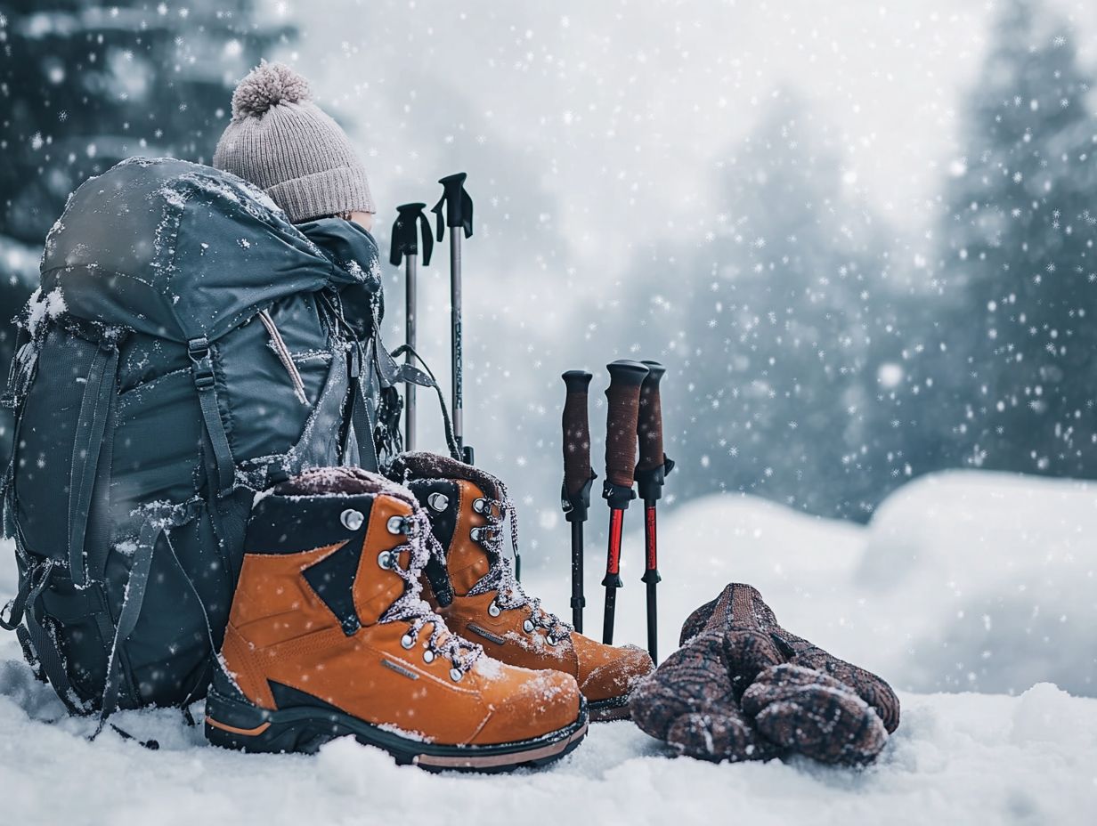 Image showing key takeaways for winter hiking gear essentials