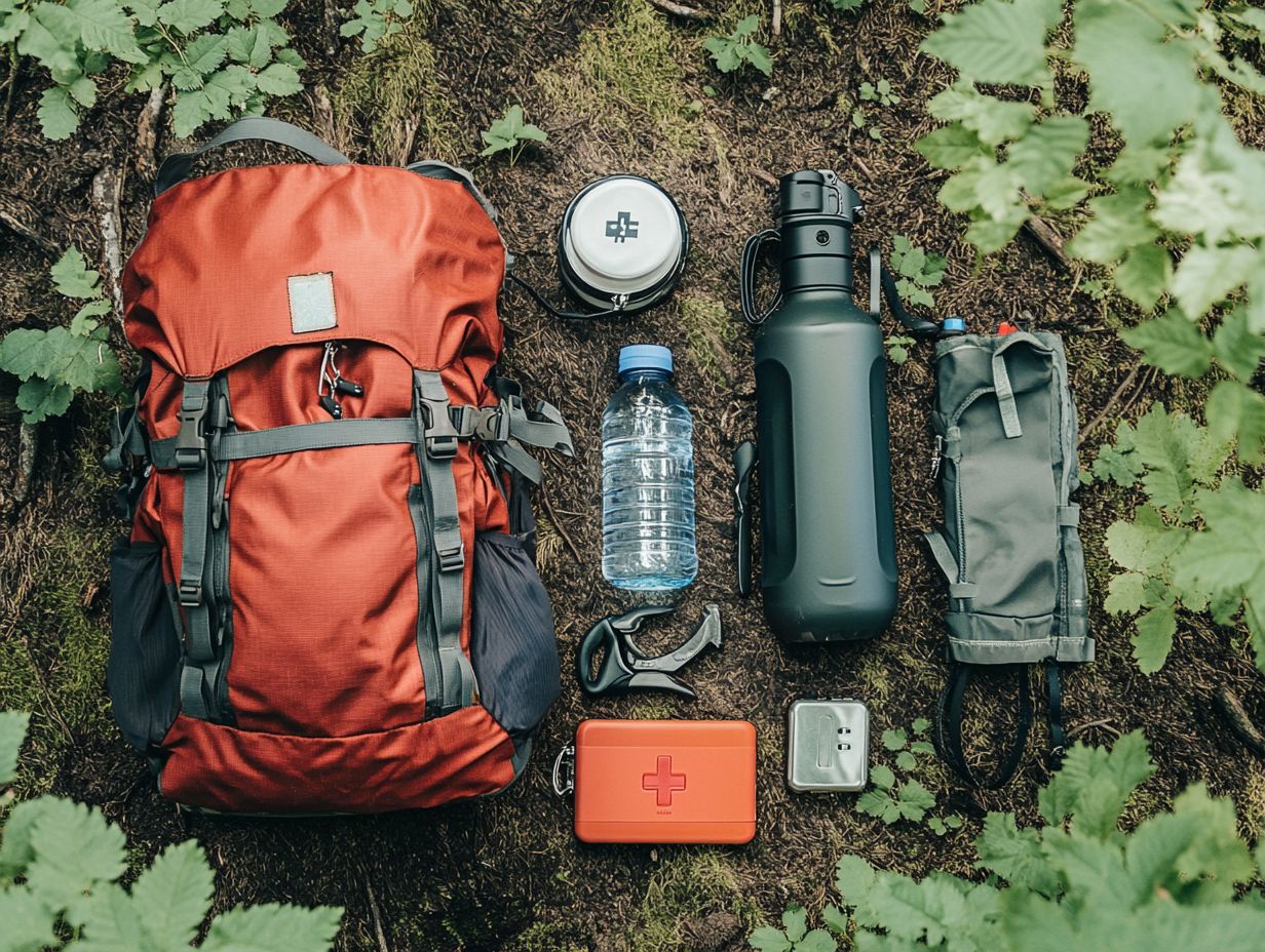 Infographic depicting key travel accessories for adventure trips.