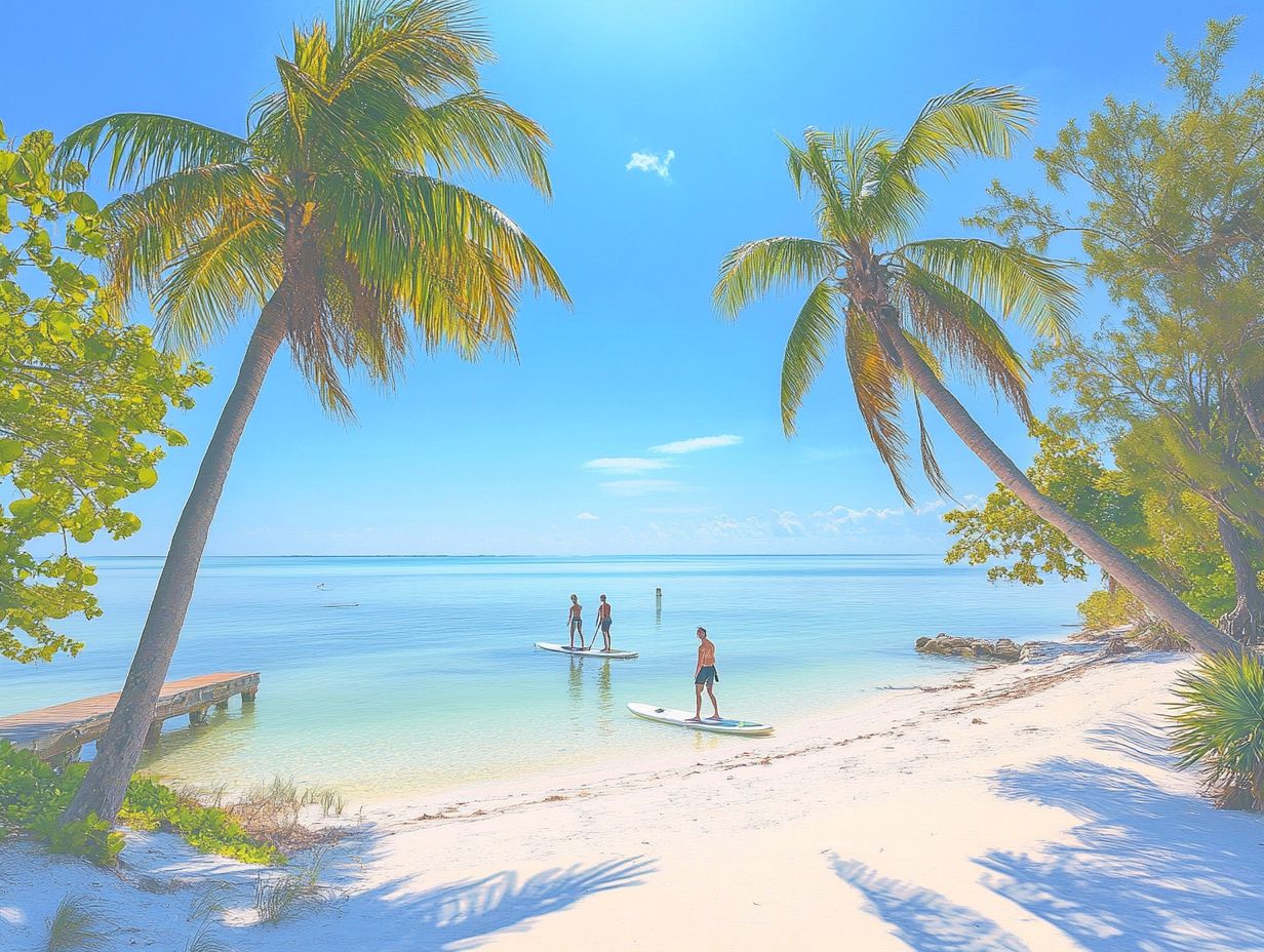 A scenic view of paddleboarding in the Florida Keys