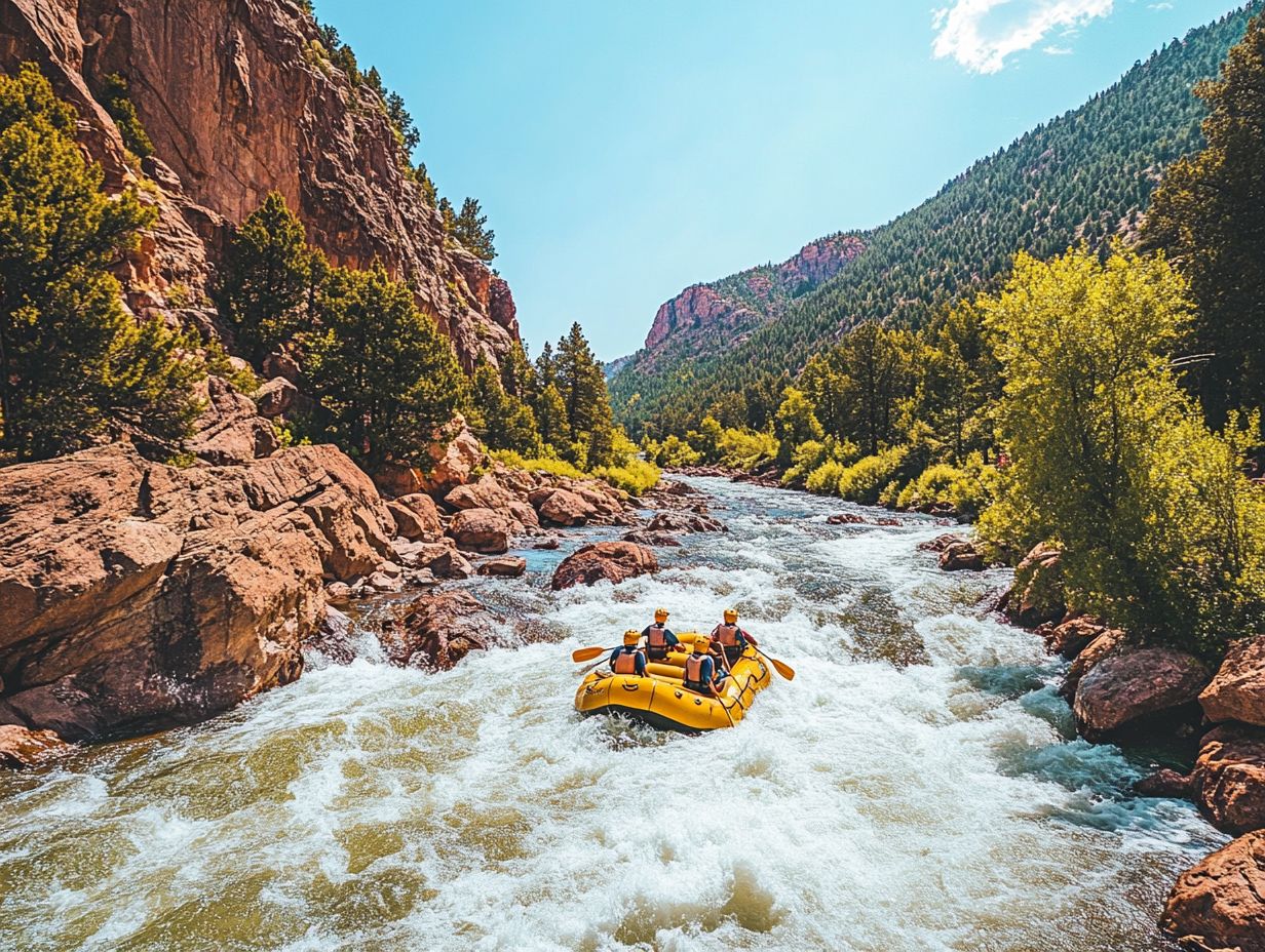 What are the 5 best locations for rafting in Colorado, including the Clear Creek and Yampa River?