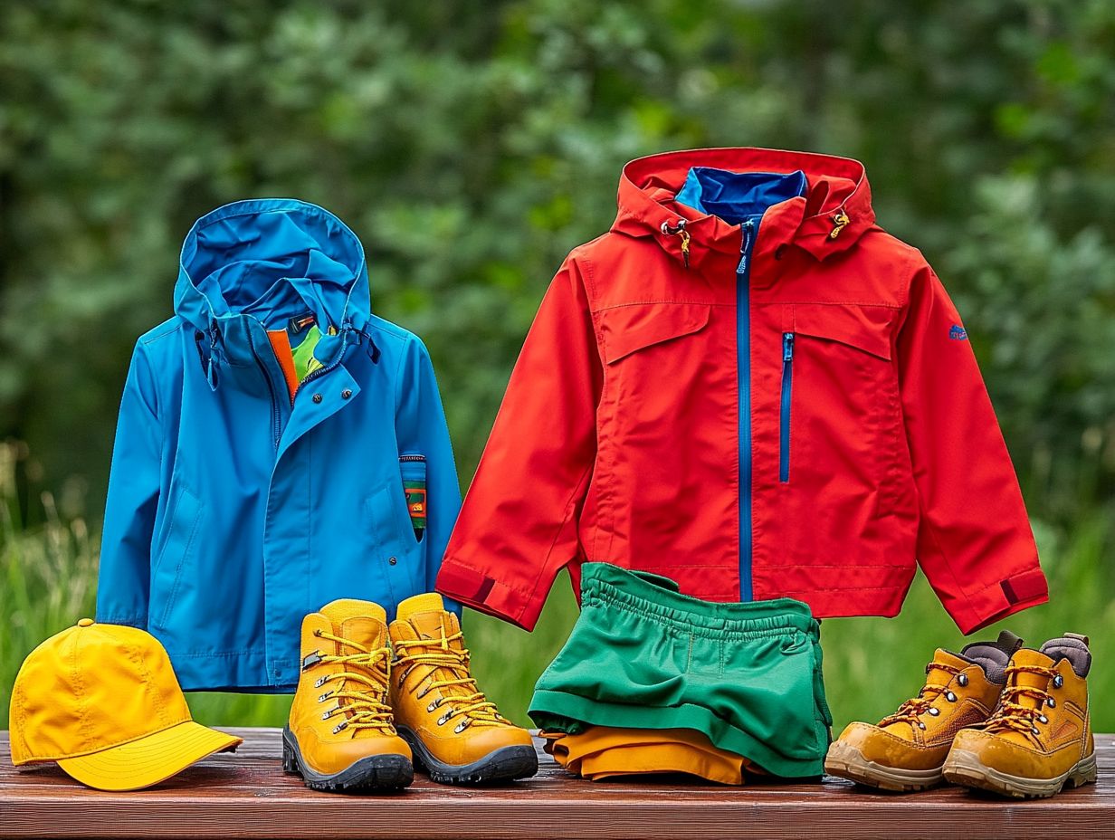 Eco-friendly outdoor clothing options for kids displayed