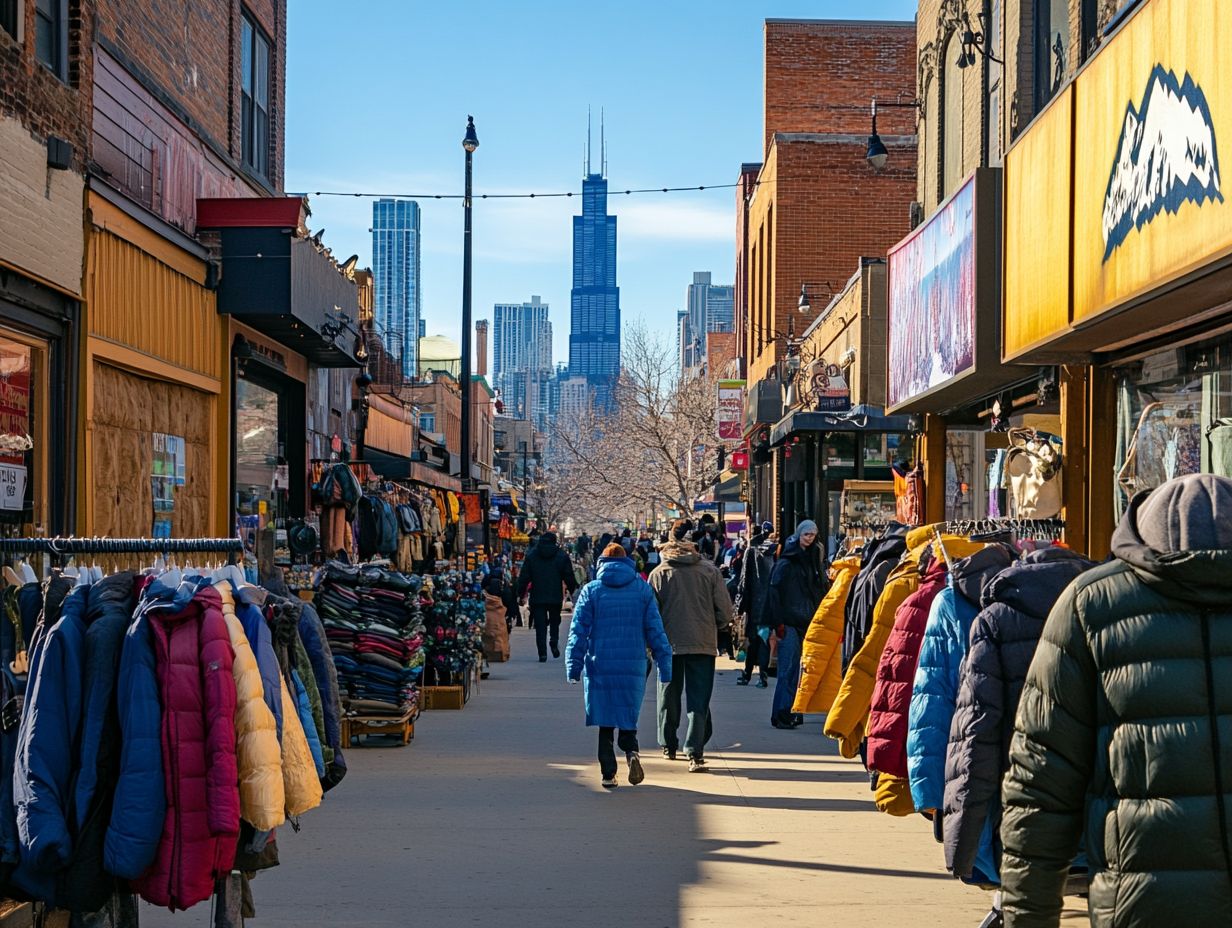 Outdoor community event at a clothing shop