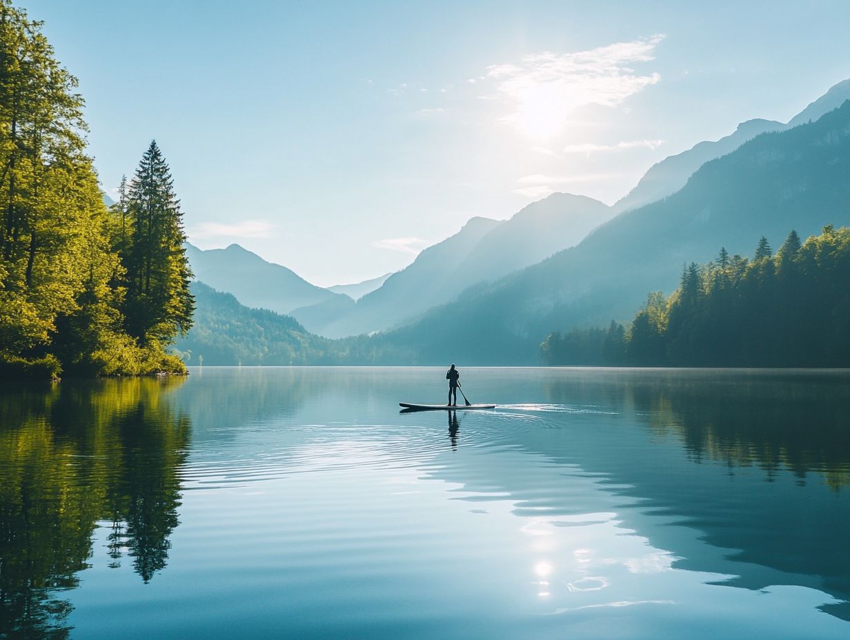 A scenic overview of paddleboarding destinations in Canada.