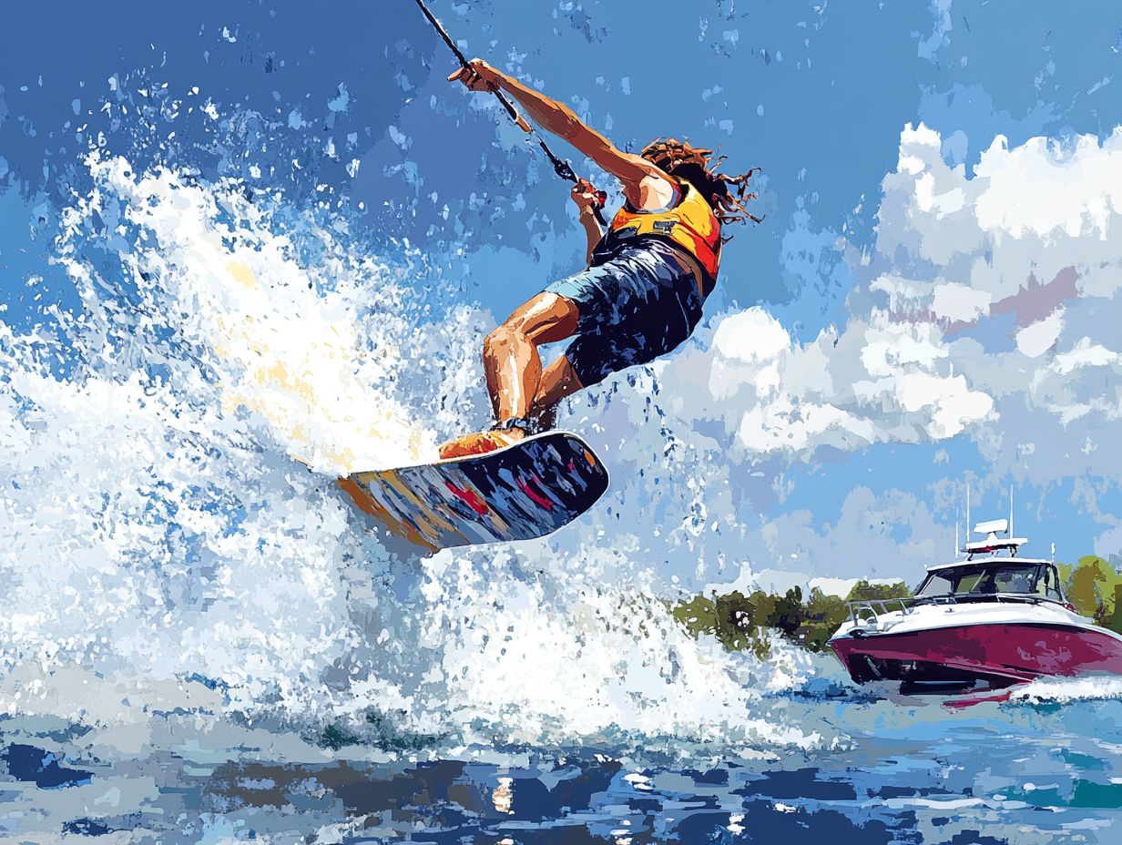 A wakeboarder performing a jump