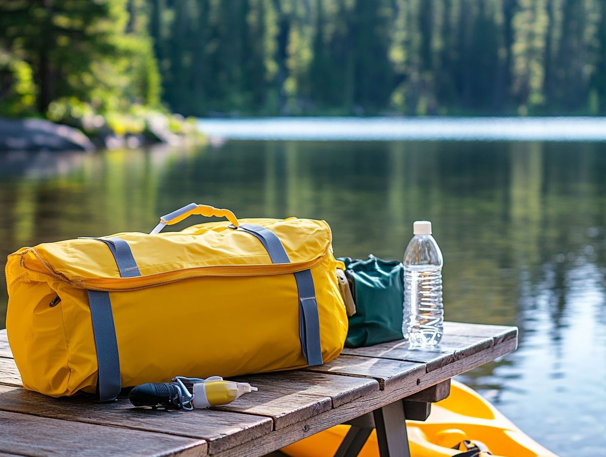 Essential items for preparing for a canoeing trip.