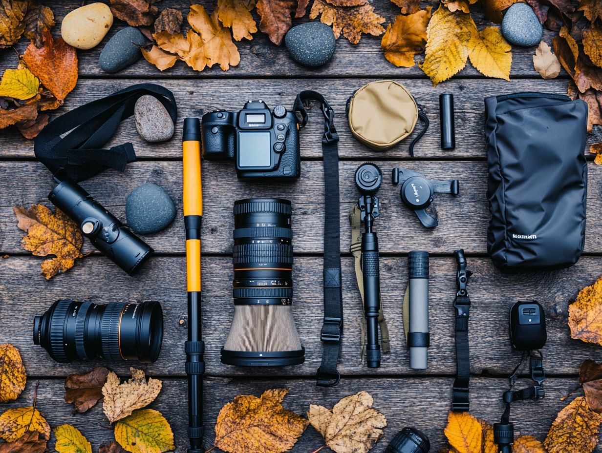 Visual summary of five unique outdoor photography accessories.