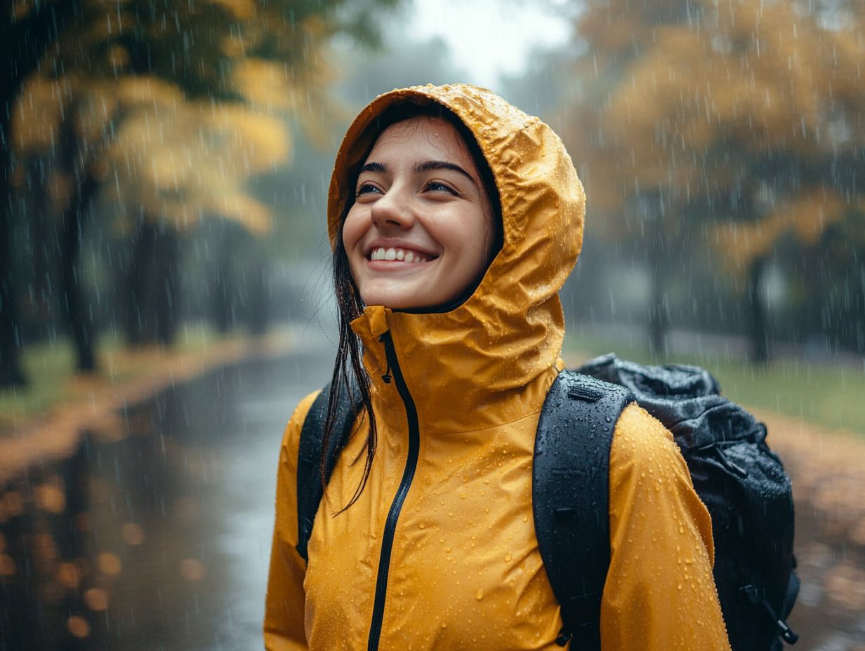 A visual guide for identifying waterproof outdoor clothing features.