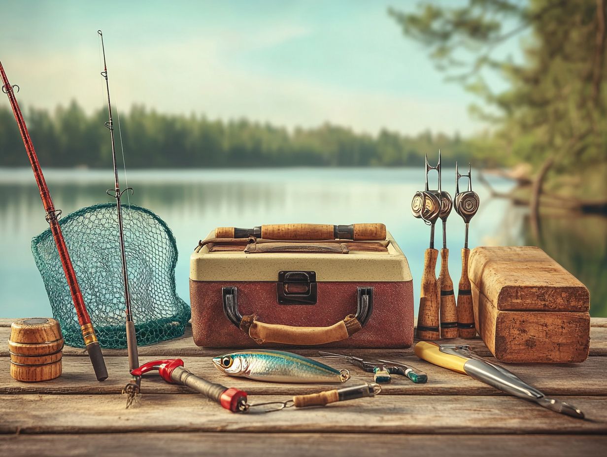 Organized fishing tackle box with various tools and accessories