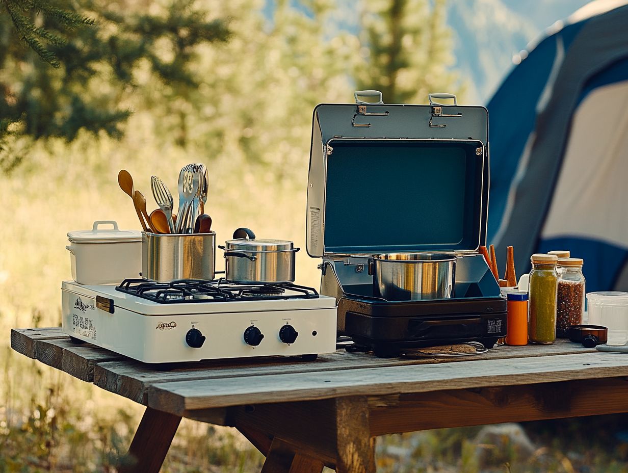 Visual guide to essential camping kitchen accessories