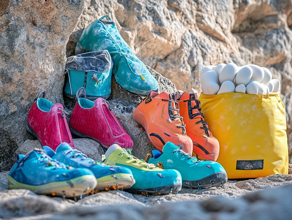 A selection of bouldering gear to enhance your climbing experience.