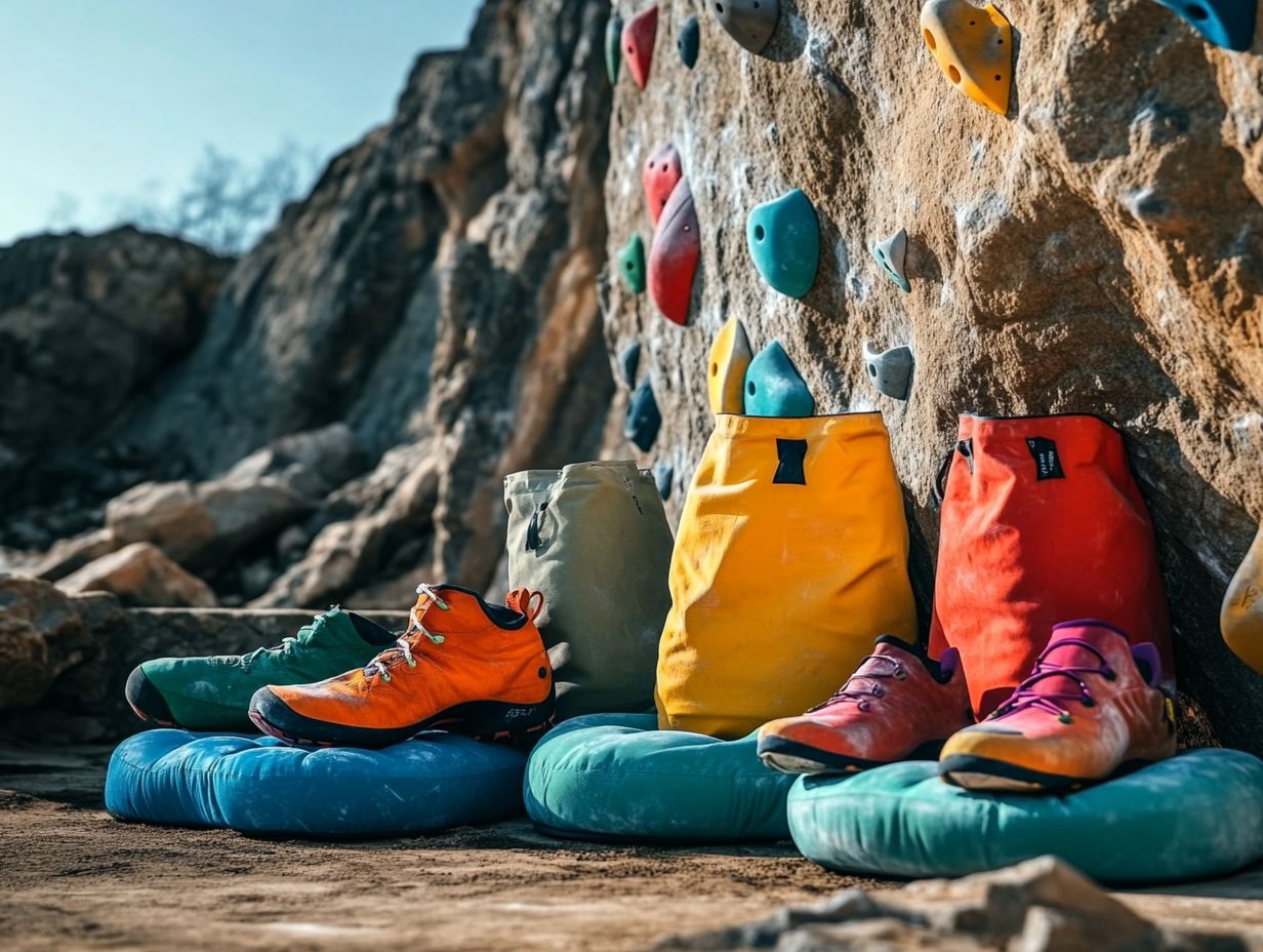 A set of climbing quickdraws showcasing their design and utility for climbers.