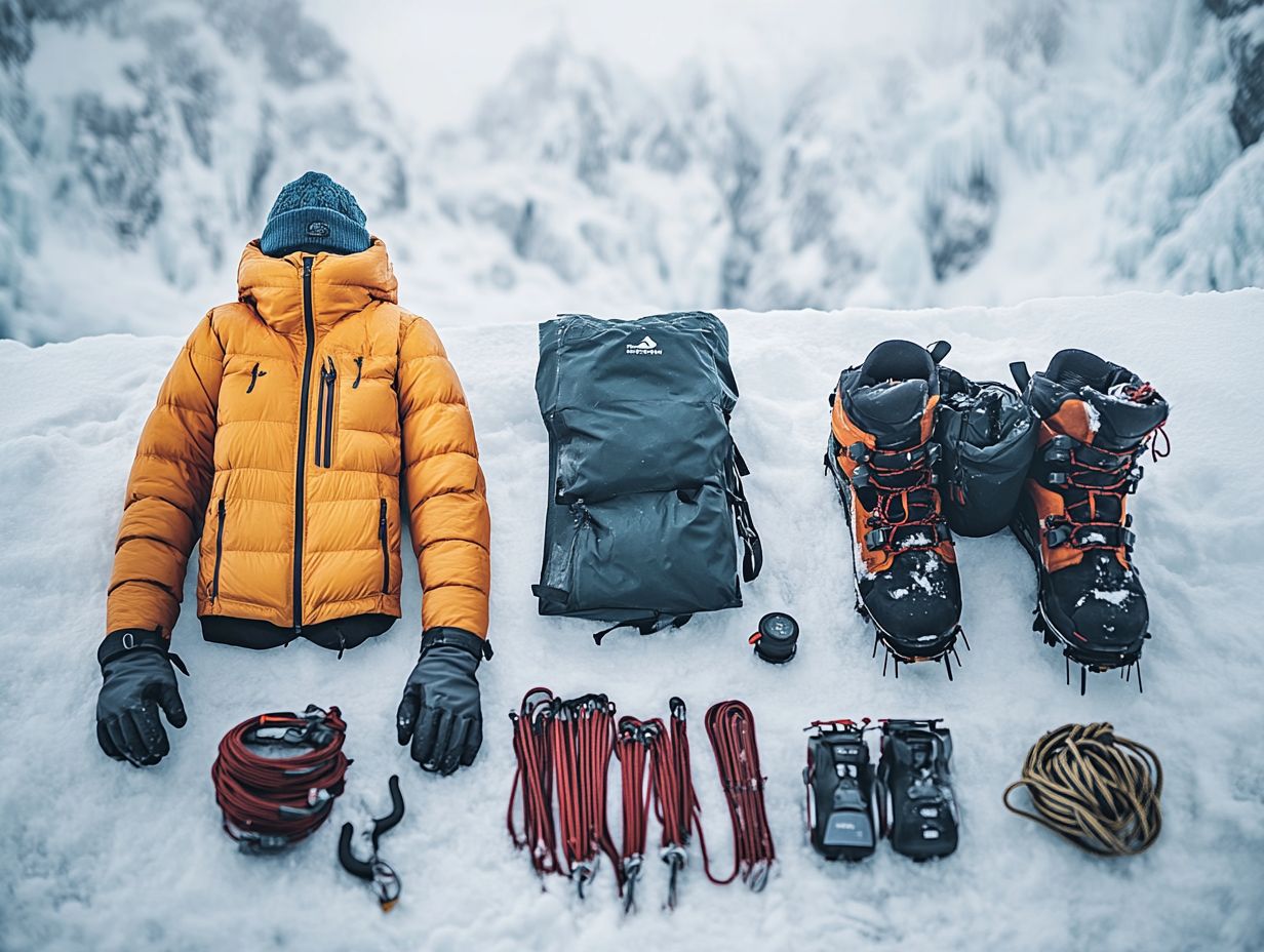 What type of jacket should I wear for cold weather climbing?