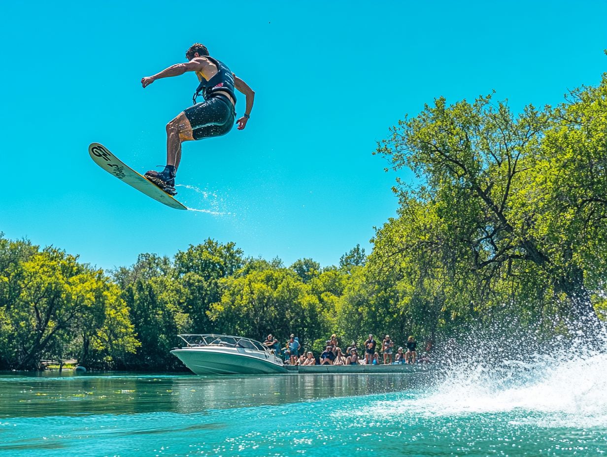 Beautiful wakeboarding scene in Australia showcasing unique features of the locations.