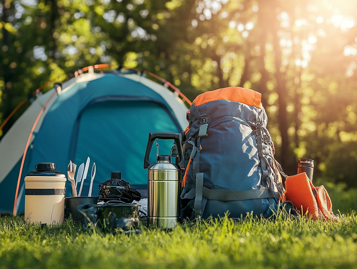 A variety of personal hygiene and sanitation items for camping