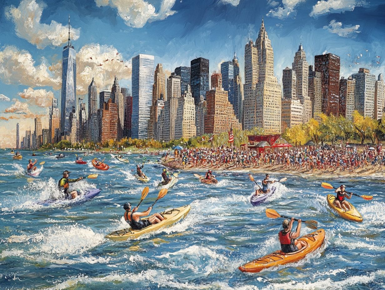 Image showing various water sports in New York City.