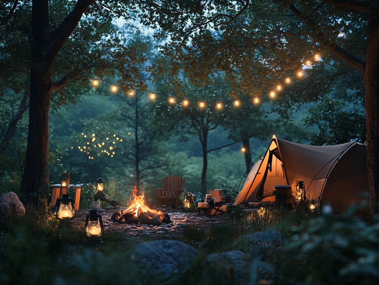 What should I consider when choosing lighting accessories for camping?