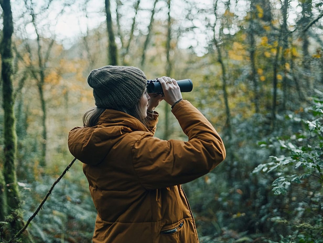 A wildlife photographer selecting outdoor clothing