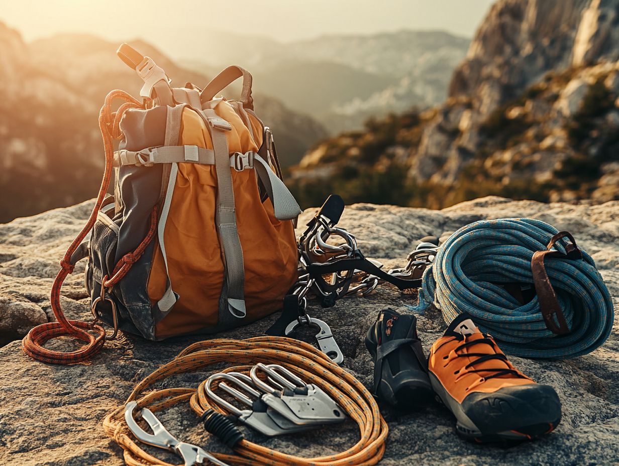 Climbing Shoes and Chalk Bags