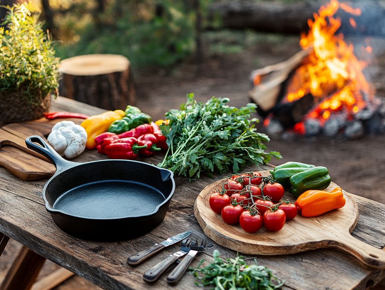 Image depicting essential campfire cooking accessories