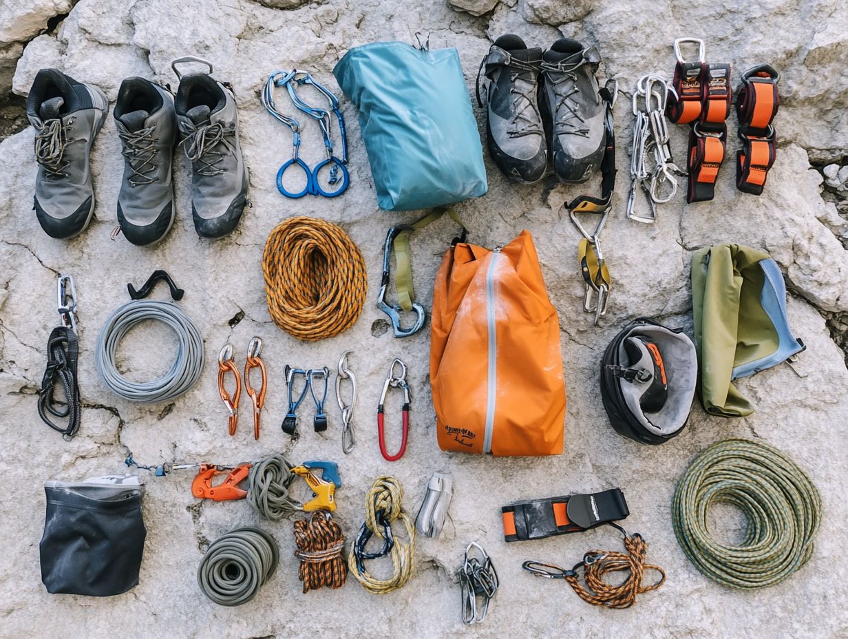 A well-equipped first aid kit essential for climbers