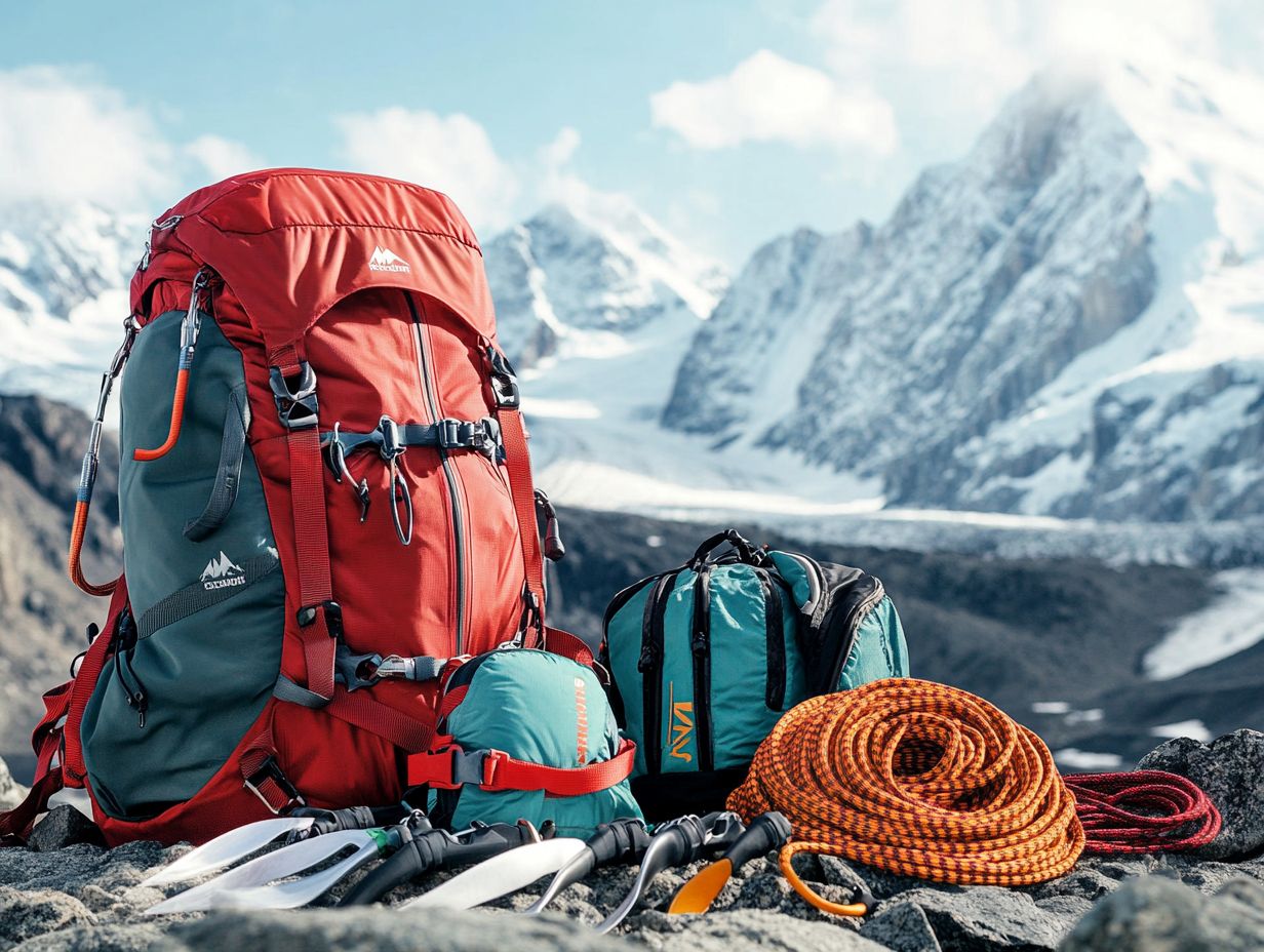 A pair of crampons for high-altitude climbing