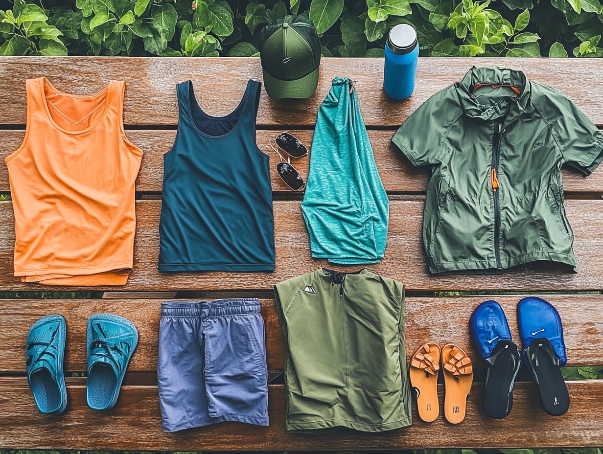 Image depicting essential outdoor clothing for summer hikes