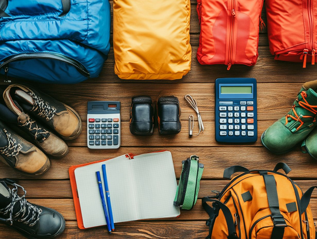 Image depicting frequently asked questions about budgeting for outdoor gear.