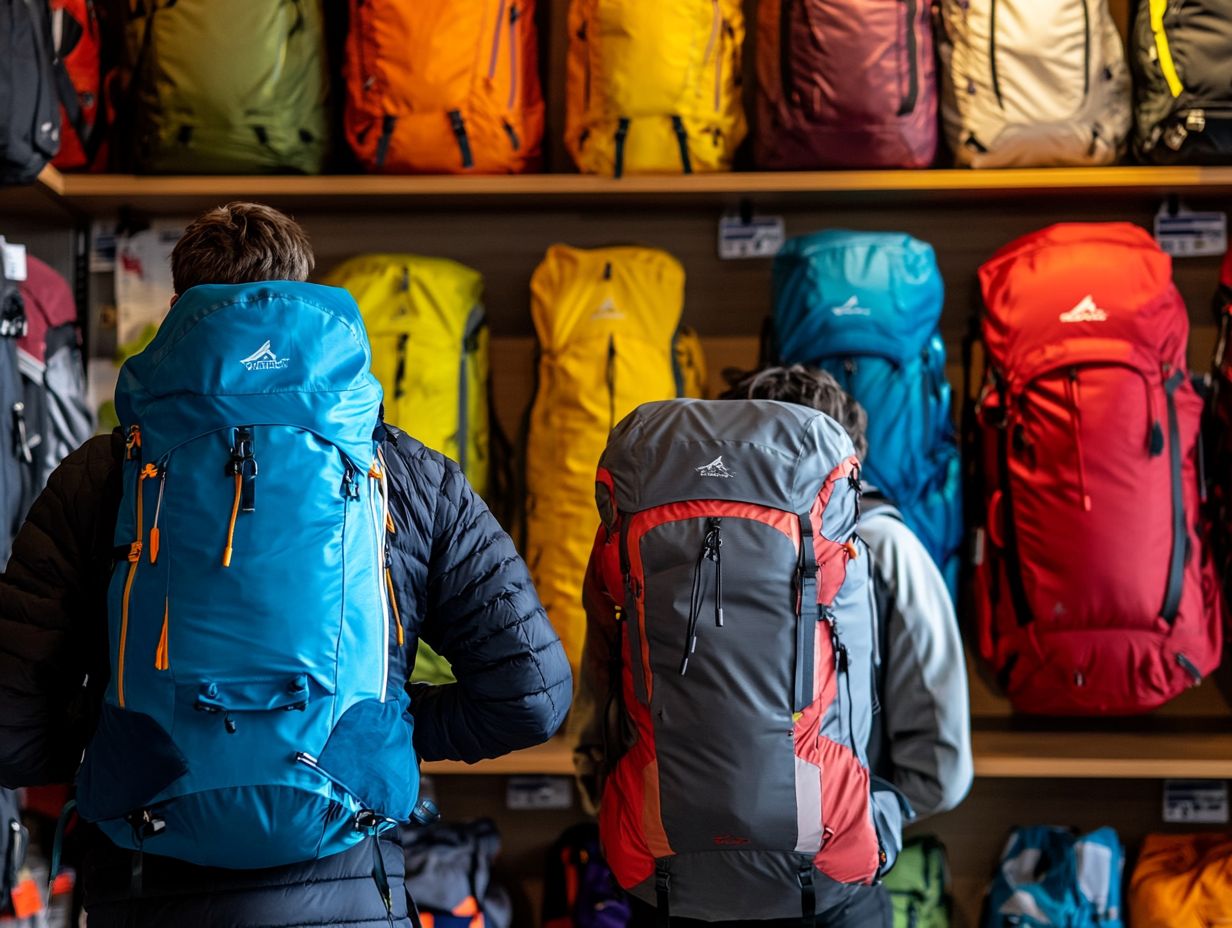 A climbing backpack of suitable size for climbing