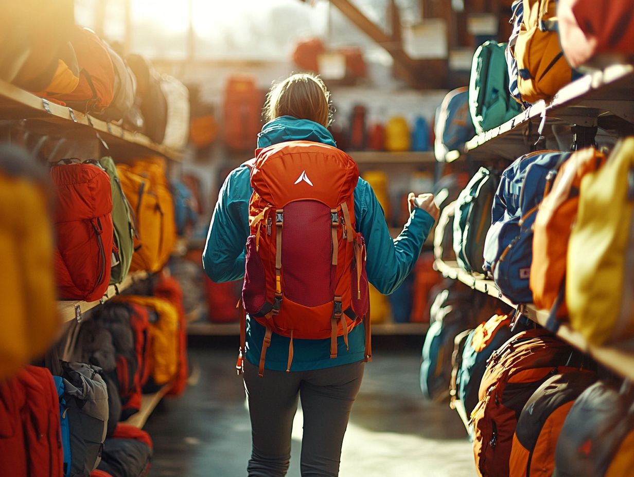 Image showing various materials used in hiking backpacks