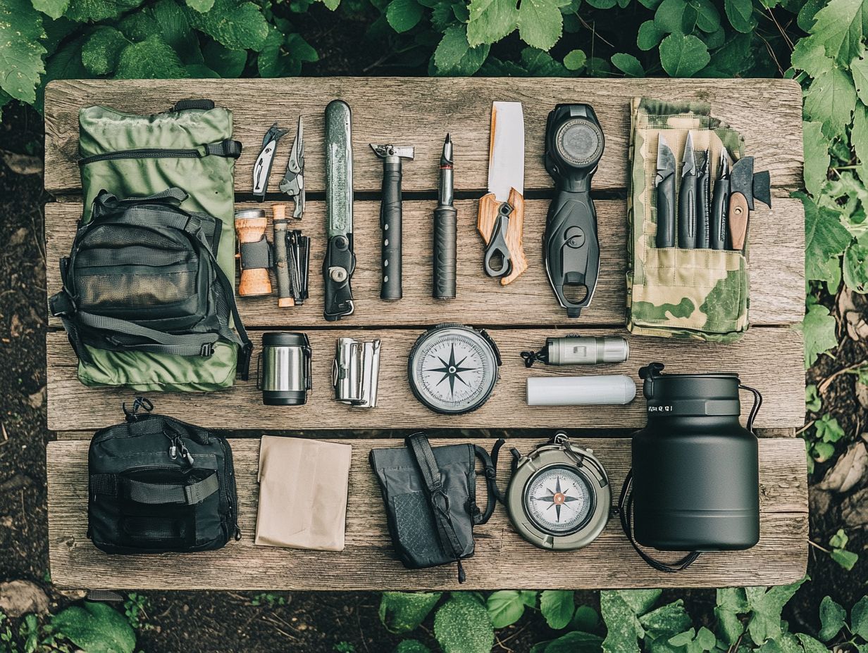 Essential survival gear items