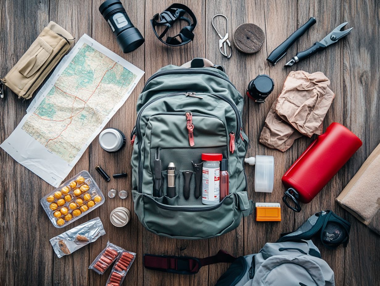 Image of a personalized survival gear kit