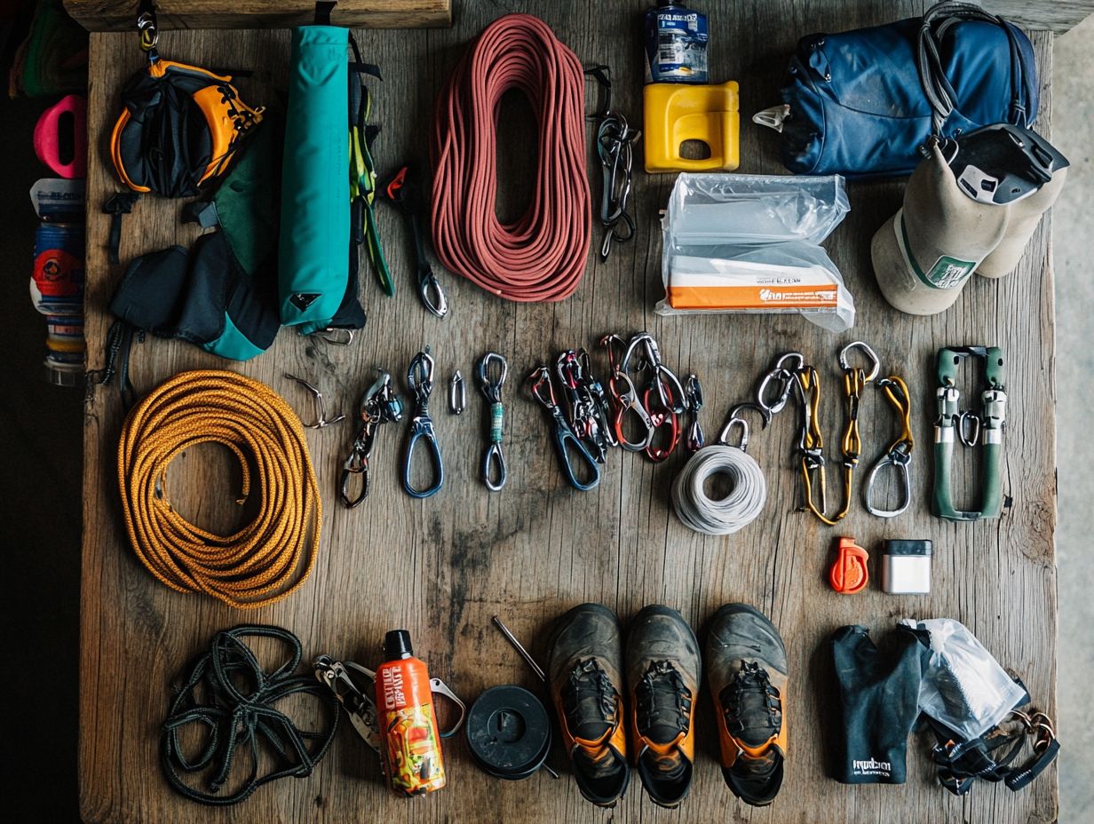 How do I properly clean my climbing gear?