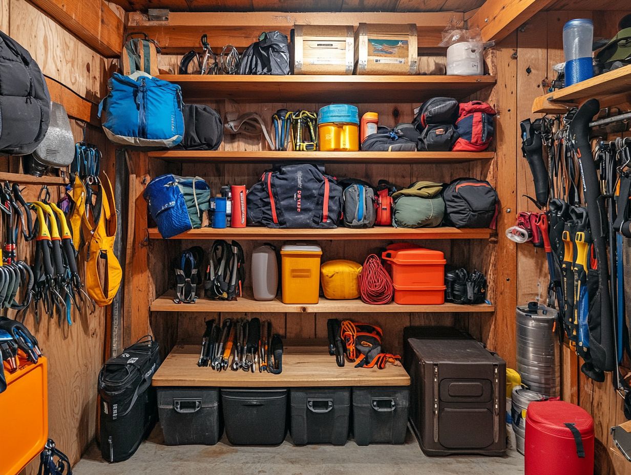 A well-organized backpack for outdoor adventures