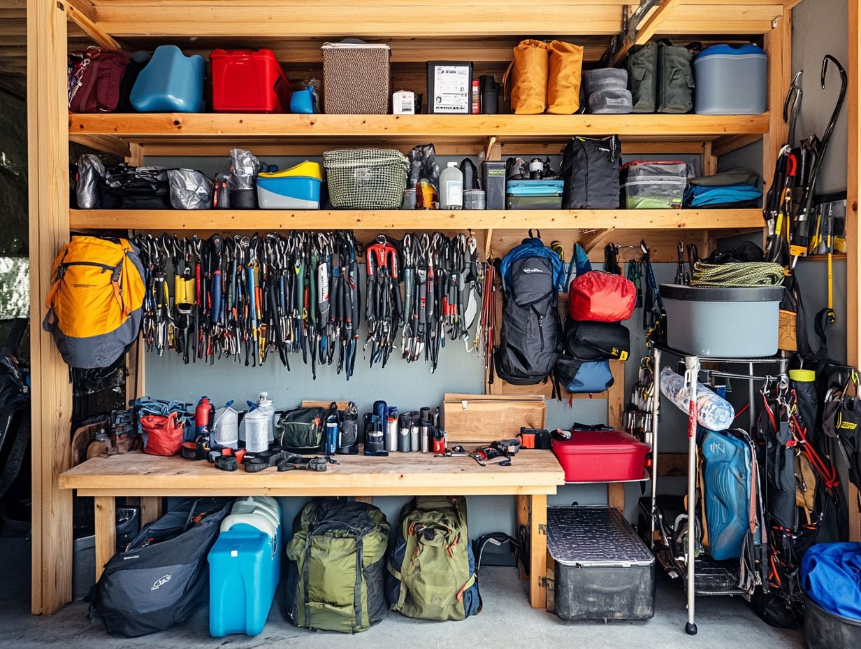 Image depicting key takeaways for organizing outdoor gear.