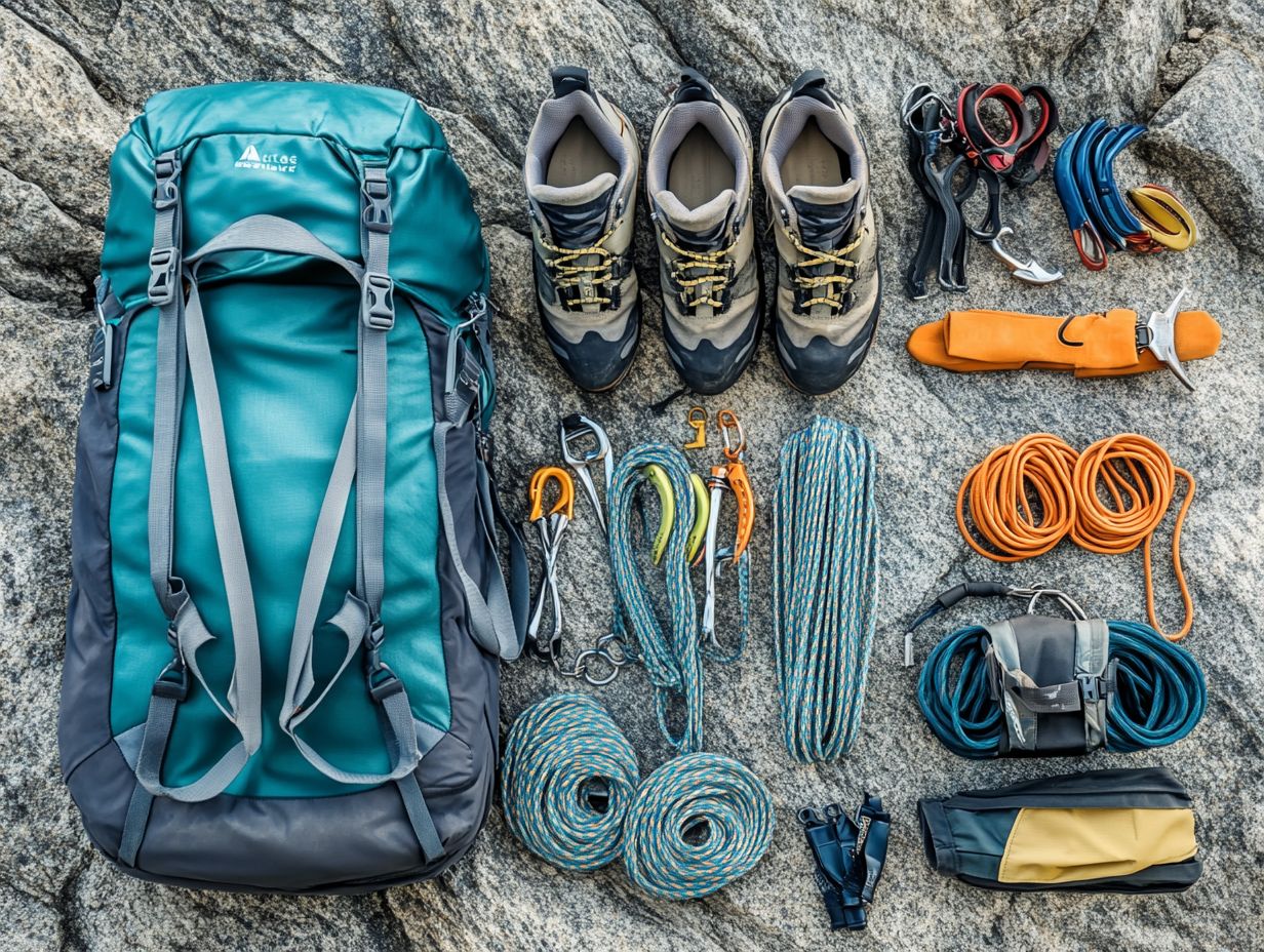 Essential gear for a climbing trip