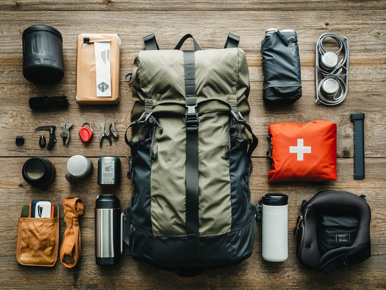 A visual guide on packing survival gear efficiently.