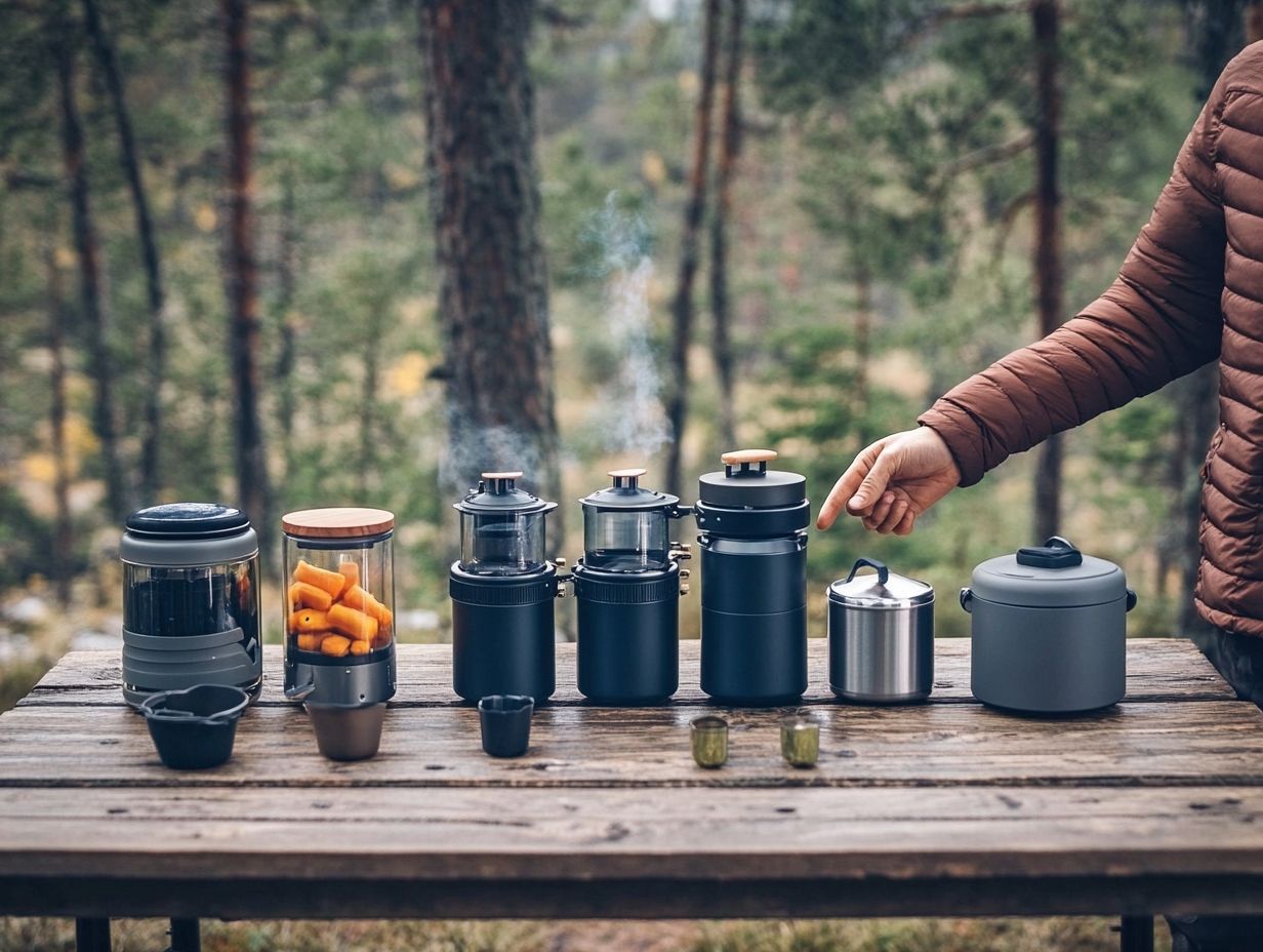 A visual summary of key tips for choosing a camping stove.