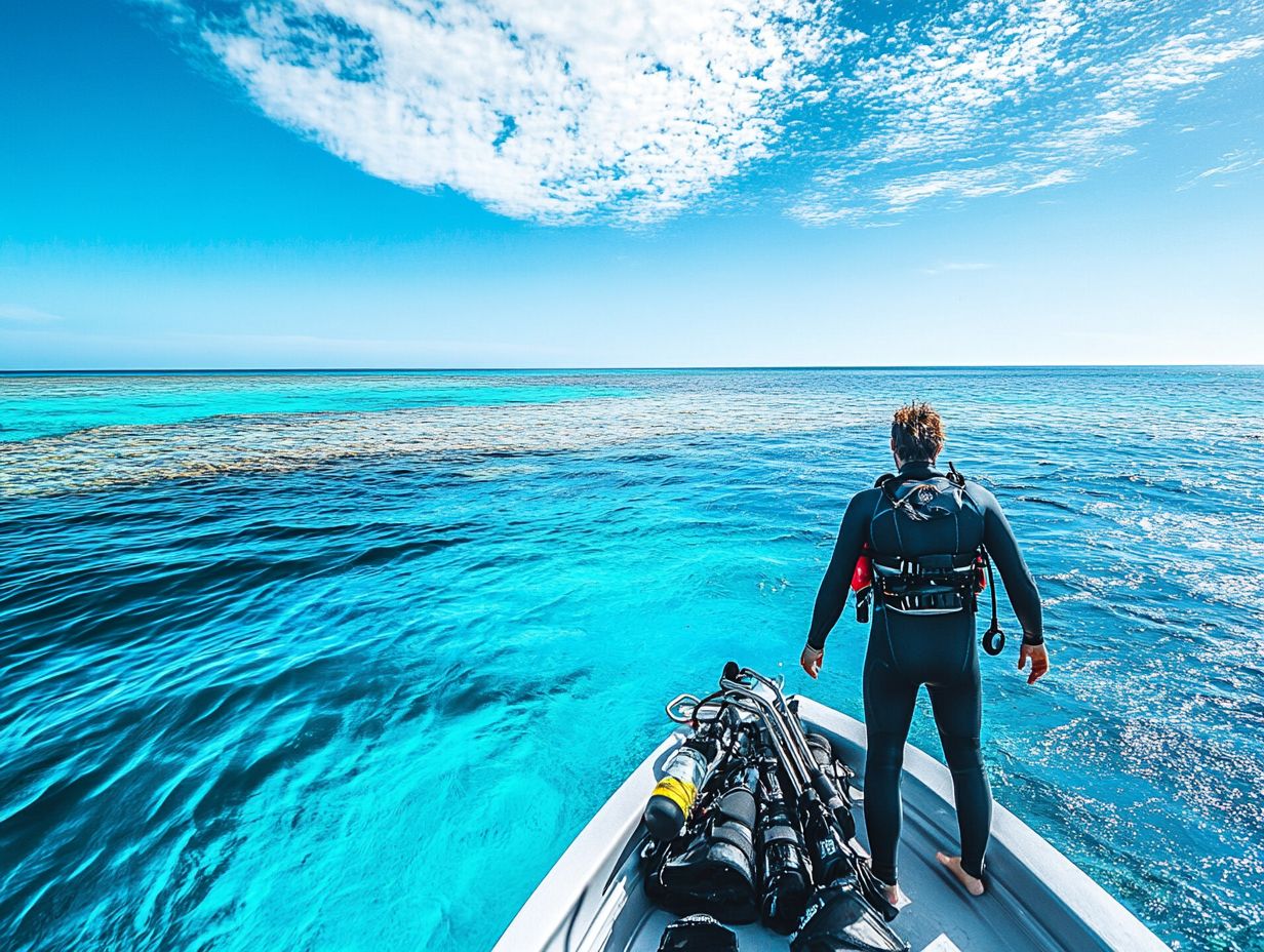 Infographic summarizing key takeaways for first-time scuba divers