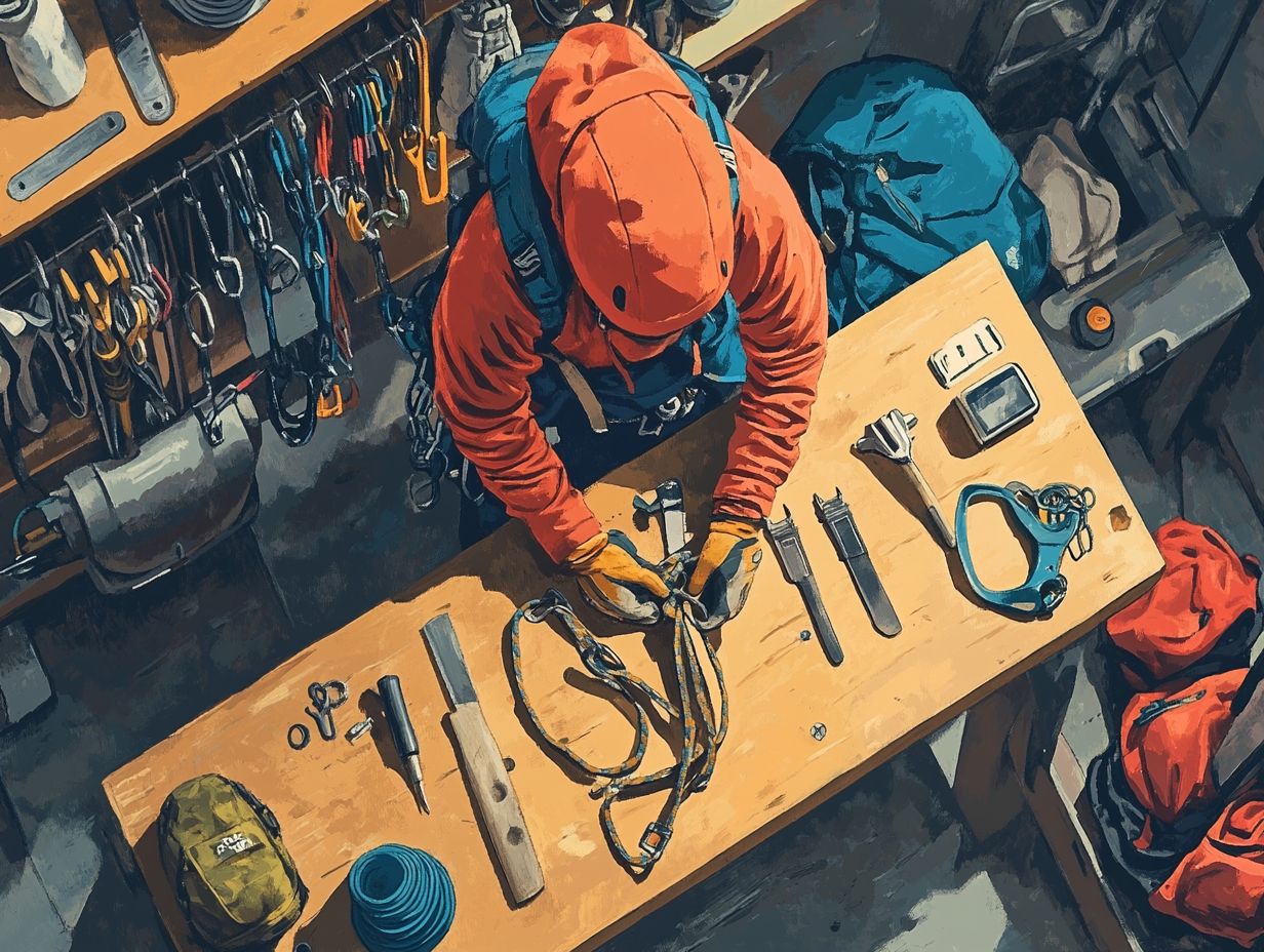 An overview image for common climbing gear repair questions