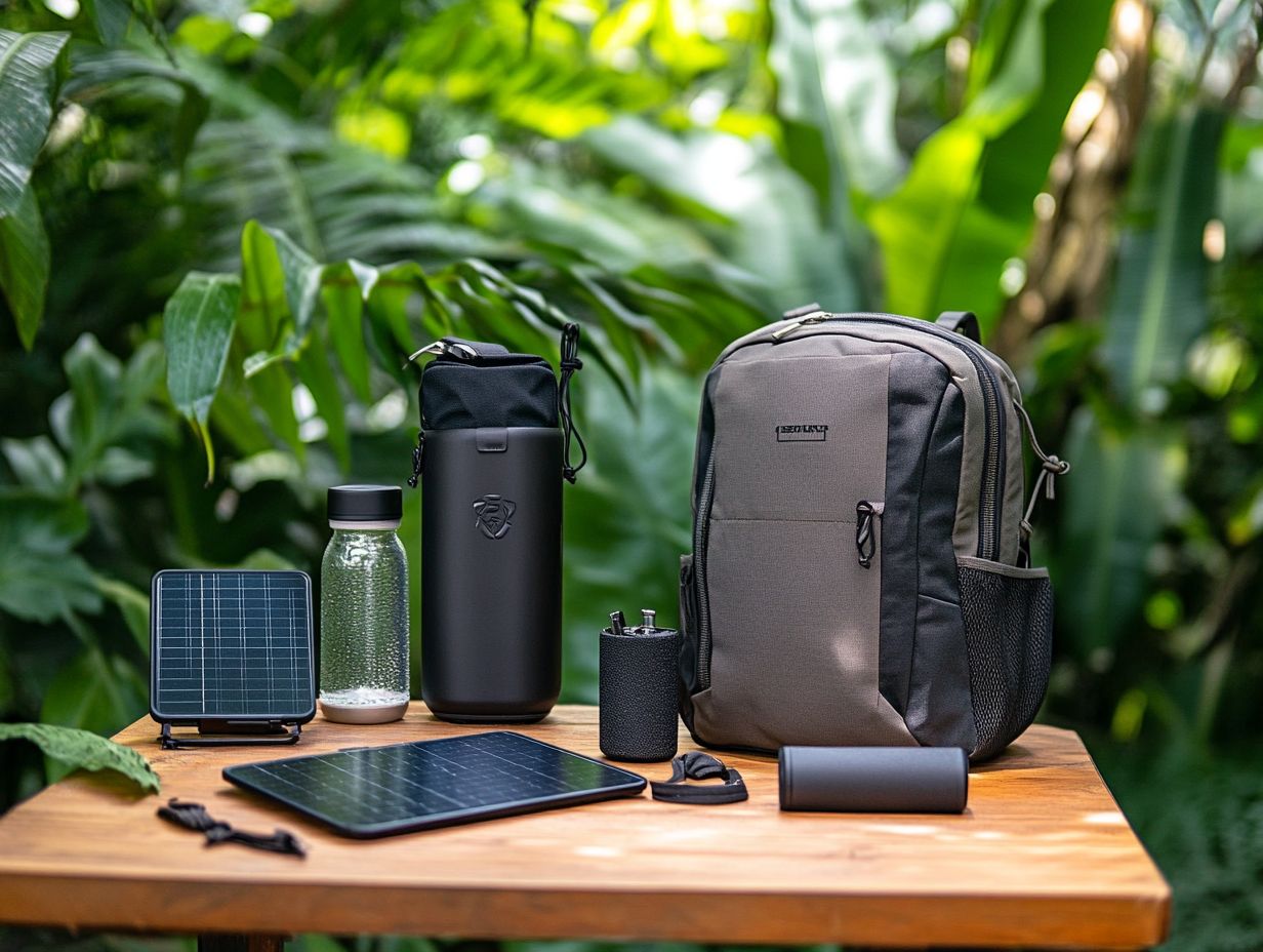 A waterproof hiking backpack in an outdoor setting