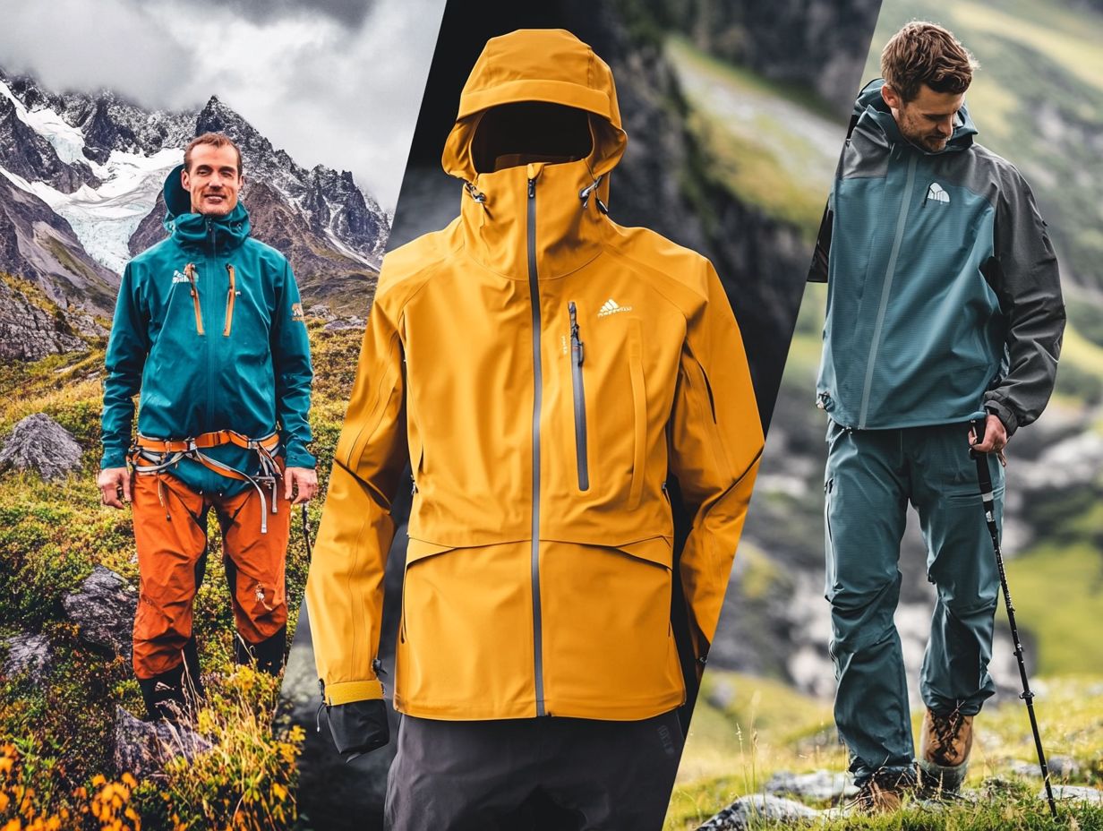 Infographic showing key features of quality outdoor clothing