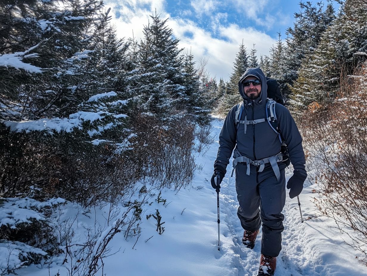 What are the different layers recommended for winter hikes?