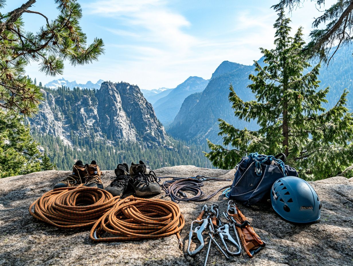 Visual representation of essential climbing gear takeaways.