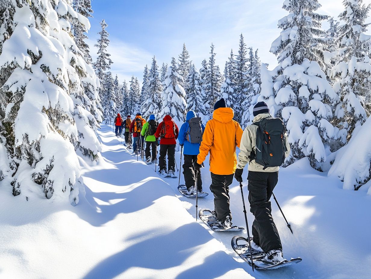 An image illustrating frequently asked questions about snowshoeing clothing.