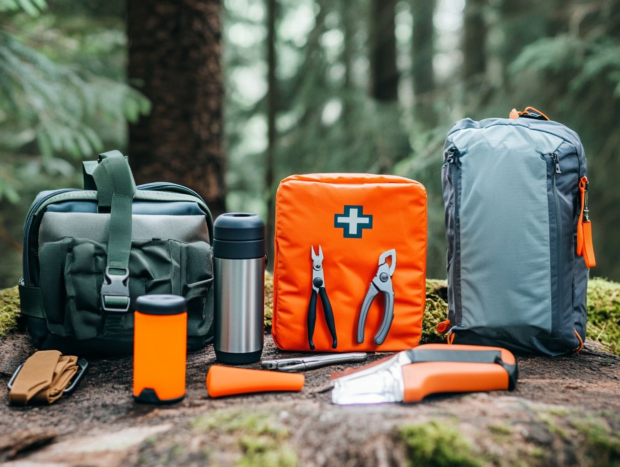 Image showcasing popular safety accessories for outdoor exploration